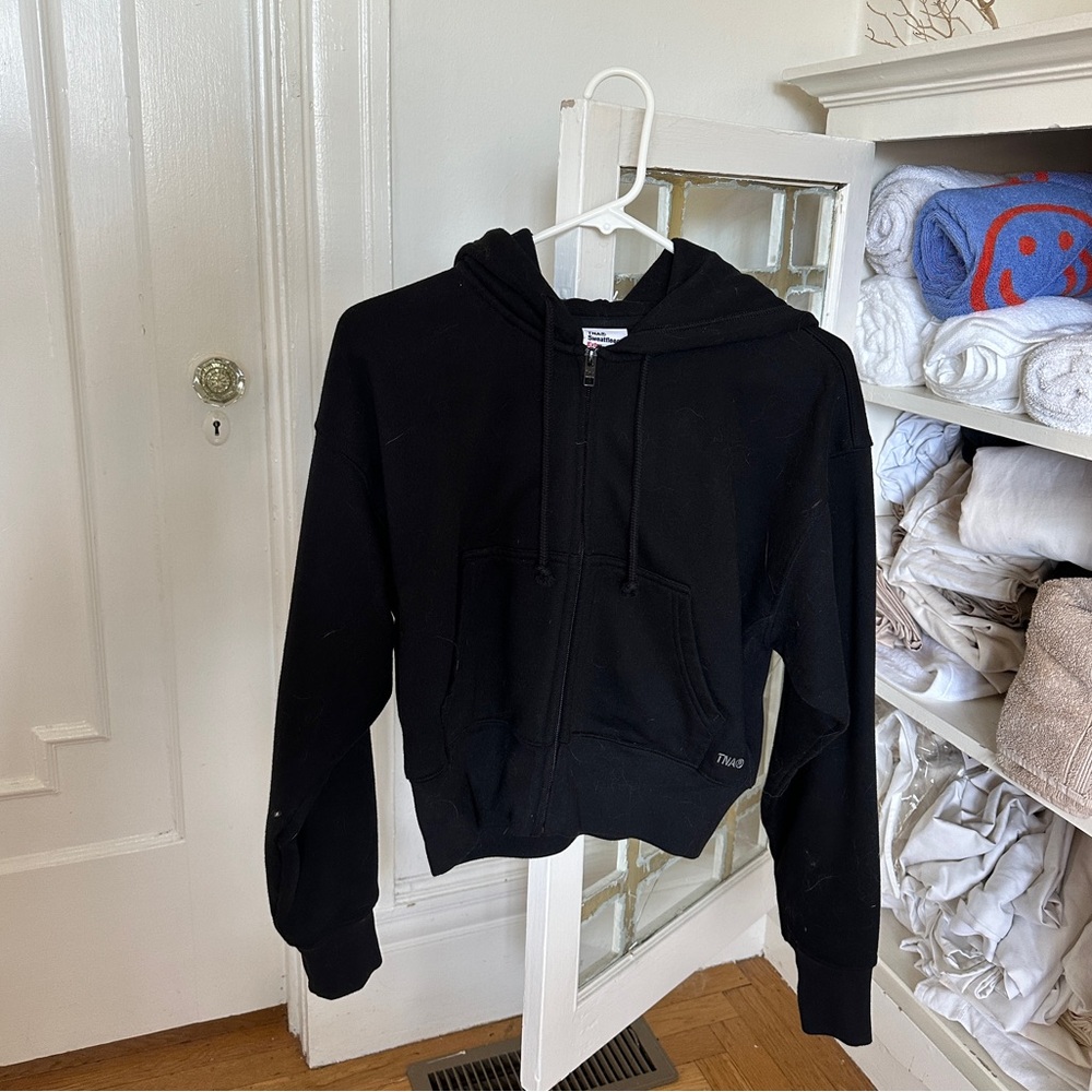 TNA Cozy Fleece Boyfriend Boxy Zip Hoodie Aritzia